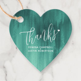 Dank smaragdgrüner abstrakter Gastgeschenk Hochzei Geschenkanhänger