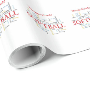Dank Softball Coach Worte aus Gruppe, Team, Rot Geschenkpapier