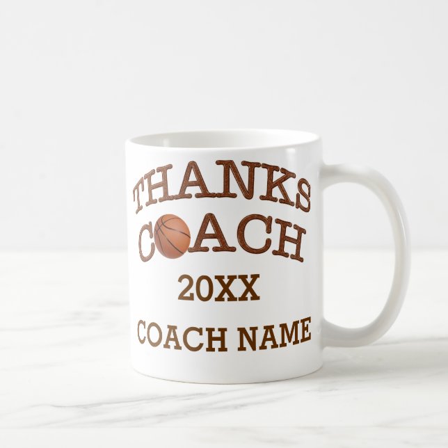 Dank-Trainer-personalisierte Basketball-Tassen Kaffeetasse (Rechts)