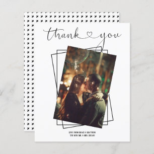 Dank Typografie Foto Personalisiert Wedding Card