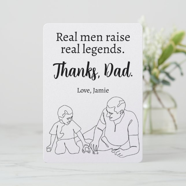 Dank Vater Card, individuelles Vatertagsgeschenk Feiertagskarte (Stehend Vorderseite)