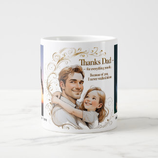 Dank Vater - Goldene Wirbel und Liebe | Jumbo-Vate Jumbo-Tasse