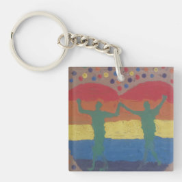 Dank Yeshaya hatten sie die Regenbogenhochzeit Schlüsselanhänger