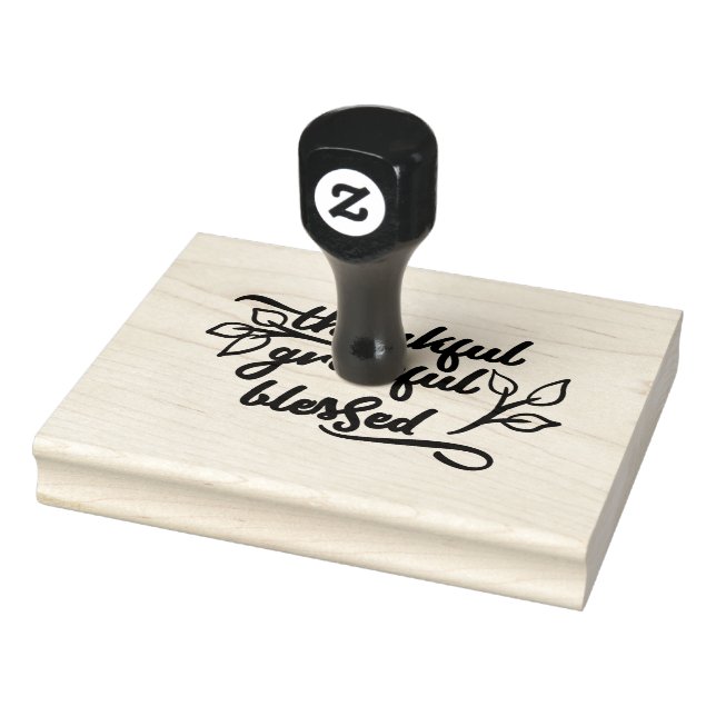 Dankbar, dankbar, gesegnet | Handstamper Gummistempel (Stempel)