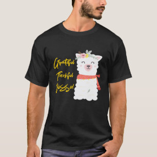 Dankbar Dankbar Gesegnet Lama Alpaka Thanksgiving T-Shirt