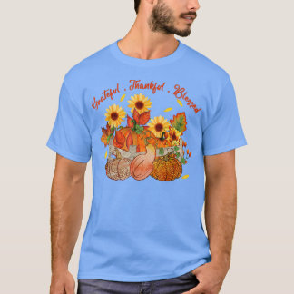 Dankbar dankbar gesegnet Sonnenblumen Herbst De De T-Shirt
