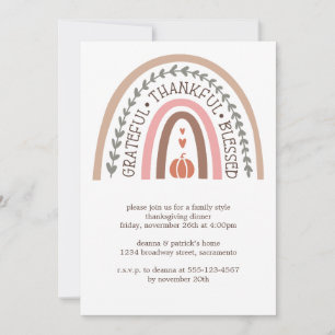 Dankbar Dankbar gesegneter Pumpkin-Erntedank Einladung