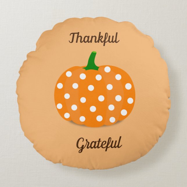 Dankbar Dankbares Pumpkin Design Rundes Kissen (Vorderseite)