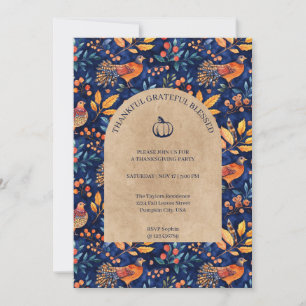 Dankbar Dankbarkeit gesegnete Erntedank Party Einladung