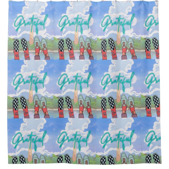 dankbar duschvorhang (Vorderseite)