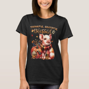 Dankbar Ergeben Gesegnet Farm Schwein T-Shirt