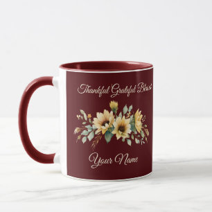 Dankbar Ergeben Gesegnet Sonnenblumen Personalisie Tasse