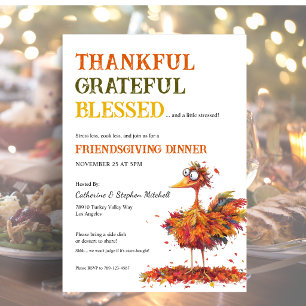 Dankbar Erkenntlich Süße Friendsgiving Danksagung Einladung