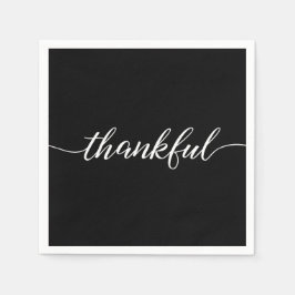dankbar | Erntedank Script Schriftart | Schwarz Serviette
