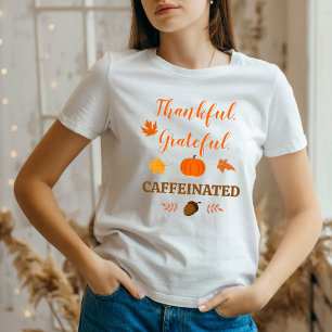 Dankbar freundlich bekoffeiniert - Herbstwoben T-Shirt