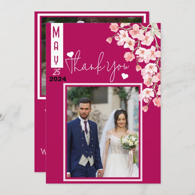 Dankbar für Blume Dankeskarte (Vorne/Hinten)