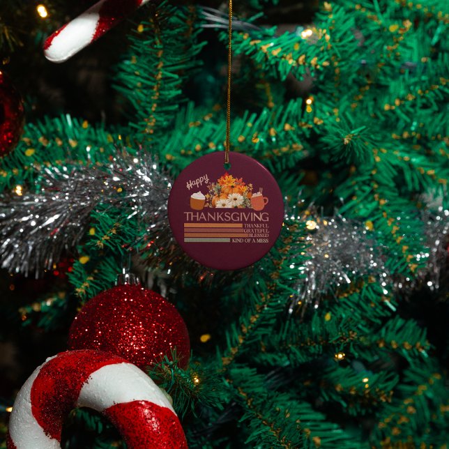Dankbar für das Design eines gesegneten Erntedanks Keramik Ornament (Von Creator hochgeladen)