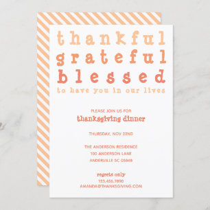 Dankbar für den gesegneten, gestreiften Erntedank Einladung