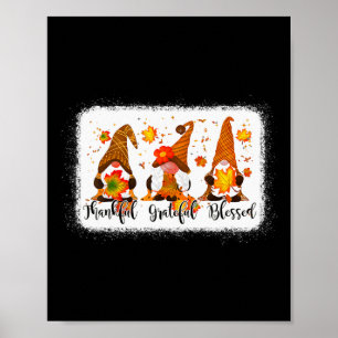 Dankbar für den glücklichen gesegneten Fall Gnomes Poster