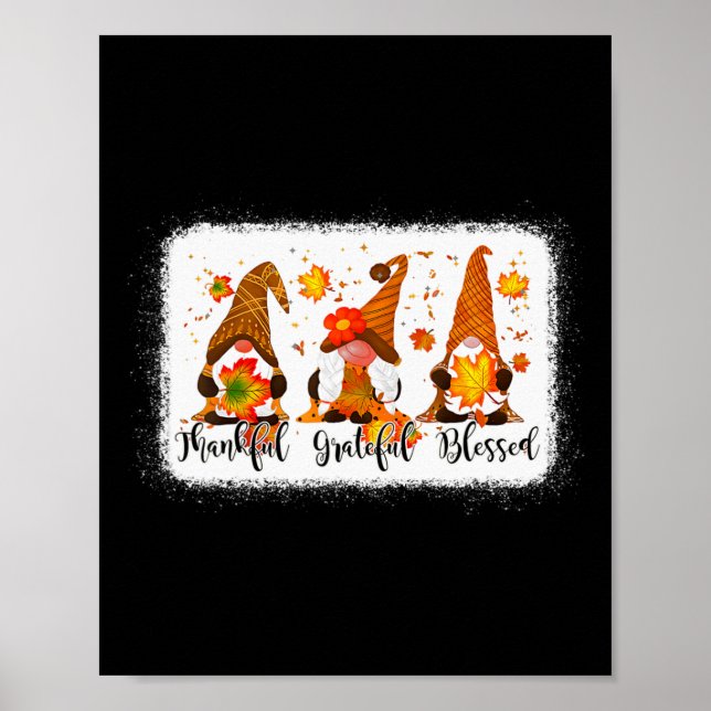 Dankbar für den glücklichen gesegneten Fall Gnomes Poster (Vorne)
