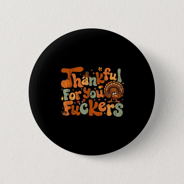 Dankbar für euch Forers, Lustiger Erntedankfest  Button (Vorderseite)