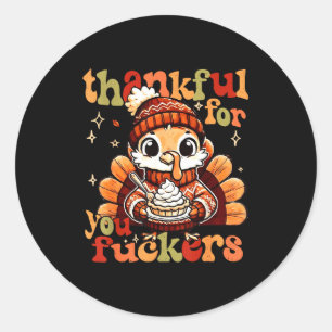 Dankbar Für Euch Forers Thanksgiving Truthahn Pump Runder Aufkleber
