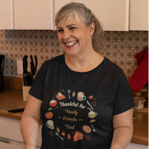 Dankbar für Familie, Freunde und Essen Thanksgivin T-Shirt