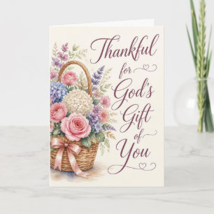 Dankbar für Gottes Geschenk von dir Geburtstagskar Karte