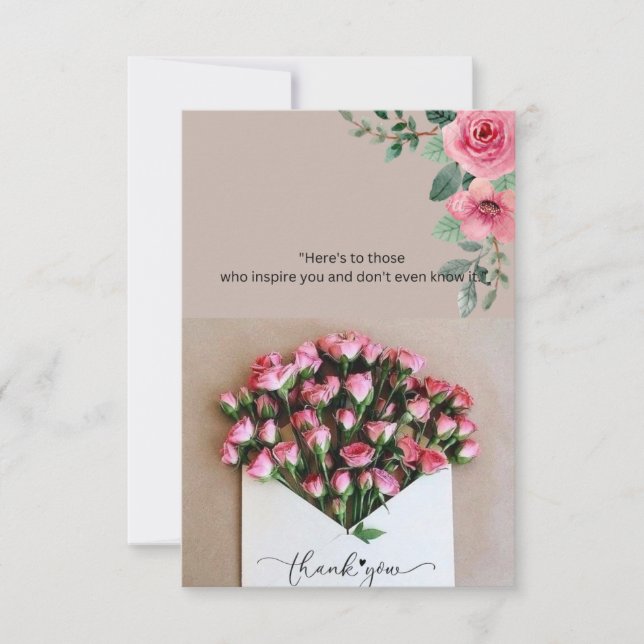 "Dankbar für Ihre Inspiration" Dankeskarte (Vorderseite)