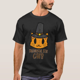 Dankbar für Katzen Pilger Süßes Thanksgiving Männe T-Shirt