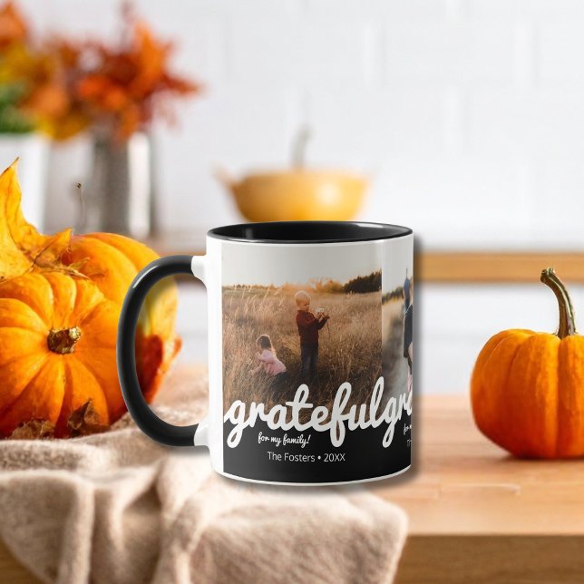 Dankbar für meine Familie Benutzerdefiniertes Foto Tasse (Von Creator hochgeladen)