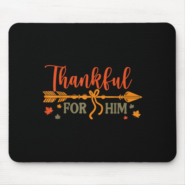Dankbar Für - Passendes Paar Thanksgiving Mousepad (Vorne)