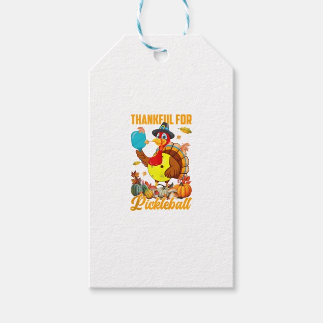 Dankbar für Pickleball Fall Vibes glücklich über d Geschenkanhänger (Vorderseite)