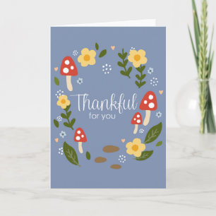 Dankbar für Sie Pilz-Kranz Thanksgiving Karte