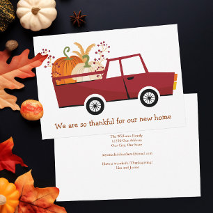 Dankbar für unser neues Zuhause Süßes Thanksgiving Ankündigung