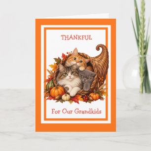 Dankbar für unsere Enkelkinder Lustige Katze Thank Karte