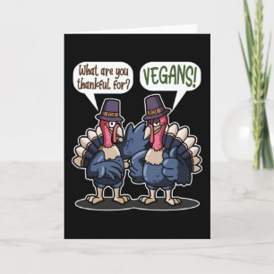 Dankbar für Veganer Lustiges Truthahn-Erntedankfes Karte