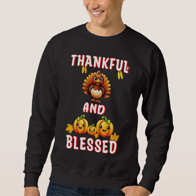 Dankbar Gesegnet 23 US Maple November Erntedank Sweatshirt (Vorderseite)