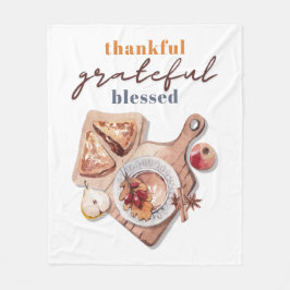 Dankbar, gesegnet Boho Erntedank Fleecedecke