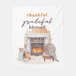 Dankbar, gesegnet Boho Erntedank Fleecedecke