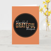 Dankbar, gesegnet Cheetah Print Typografy