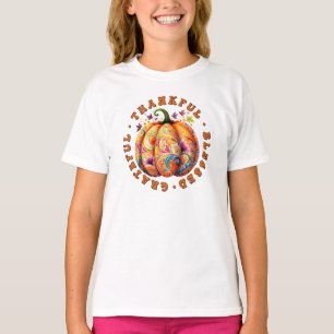 Dankbar, gesegnet, dankbar, blumenkürbis T-Shirt