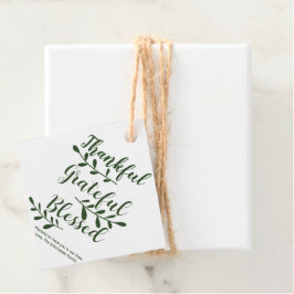 Dankbar, gesegnet dunkelgrün personalisiert geschenkanhänger