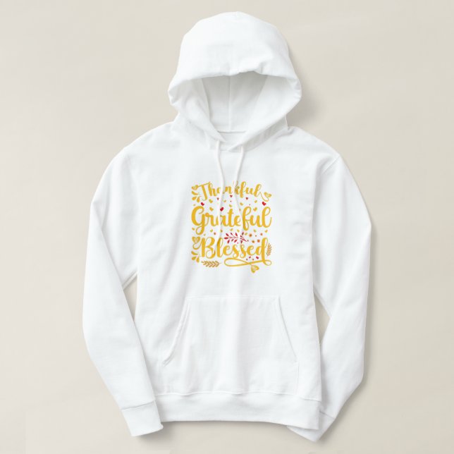 Dankbar, gesegnet Erntedank Gift Graphi Hoodie (Design vorne)
