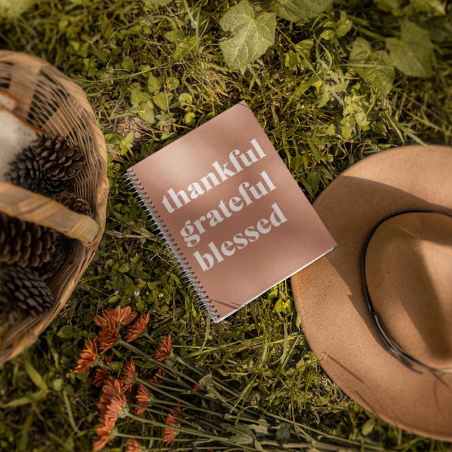 Dankbar, gesegnet | ERNTEDANK Notizblock (Von Creator hochgeladen)