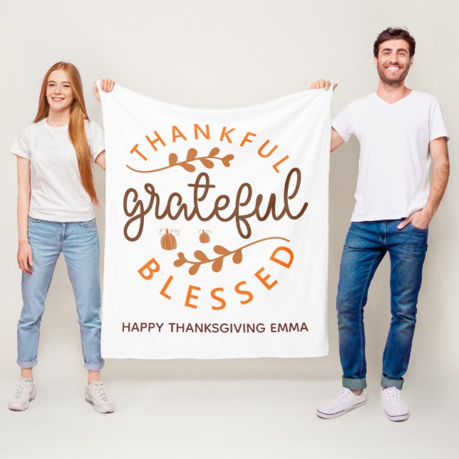 Dankbar Gesegnet Erntedankfest Herbst Fleecedecke (Beispiel)