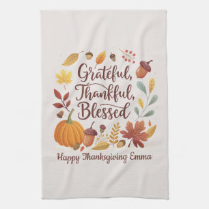 Dankbar Gesegnet Erntedankfest Herbst Geschirrtuch