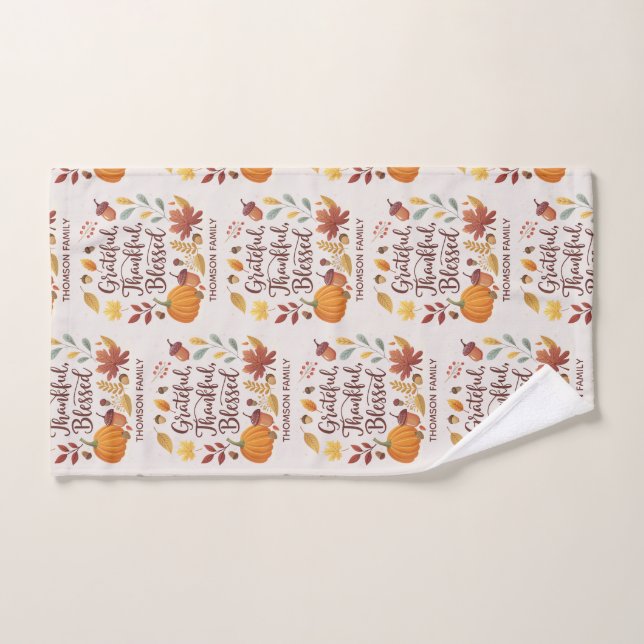 Dankbar Gesegnet Erntedankfest Herbst Handtuch (Handtuch)