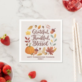 Dankbar Gesegnet Erntedankfest Herbst Serviette
