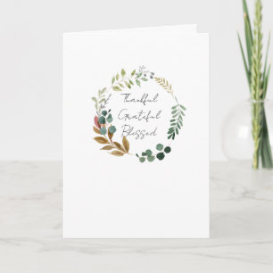 Dankbar gesegnet Fall Leaf Rustikale Moderne Karte